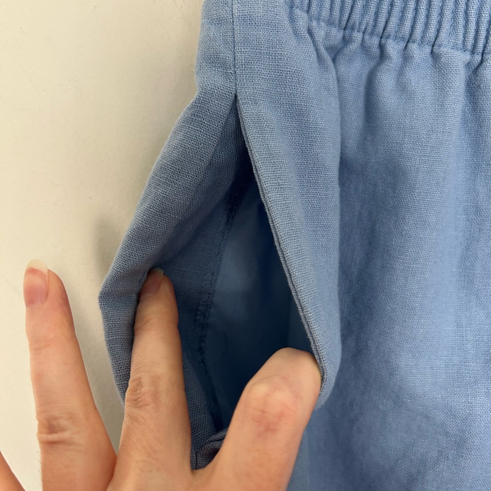 J. Crew Factory Linen Cotton Blend Blue Skirt Size 6 - Picture 4 of 6